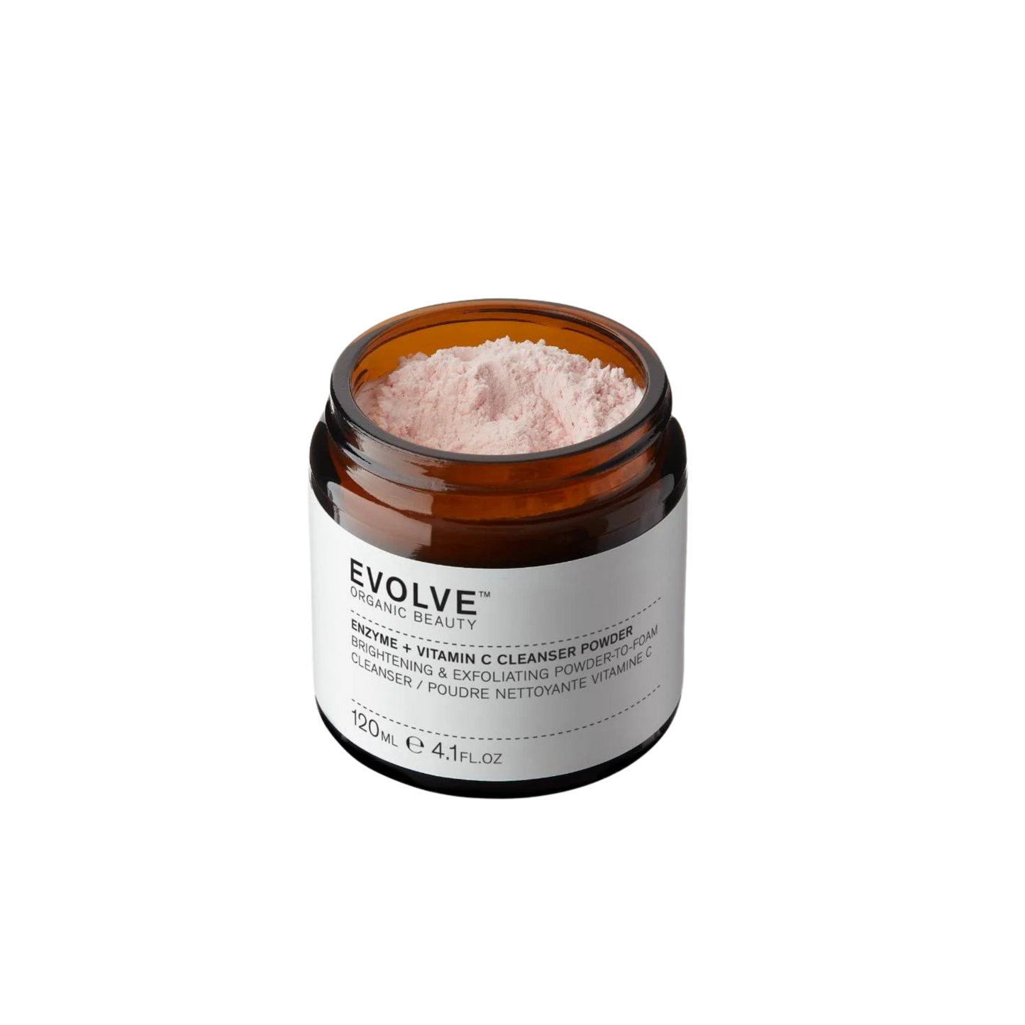 Jar of light pink power face cleanser