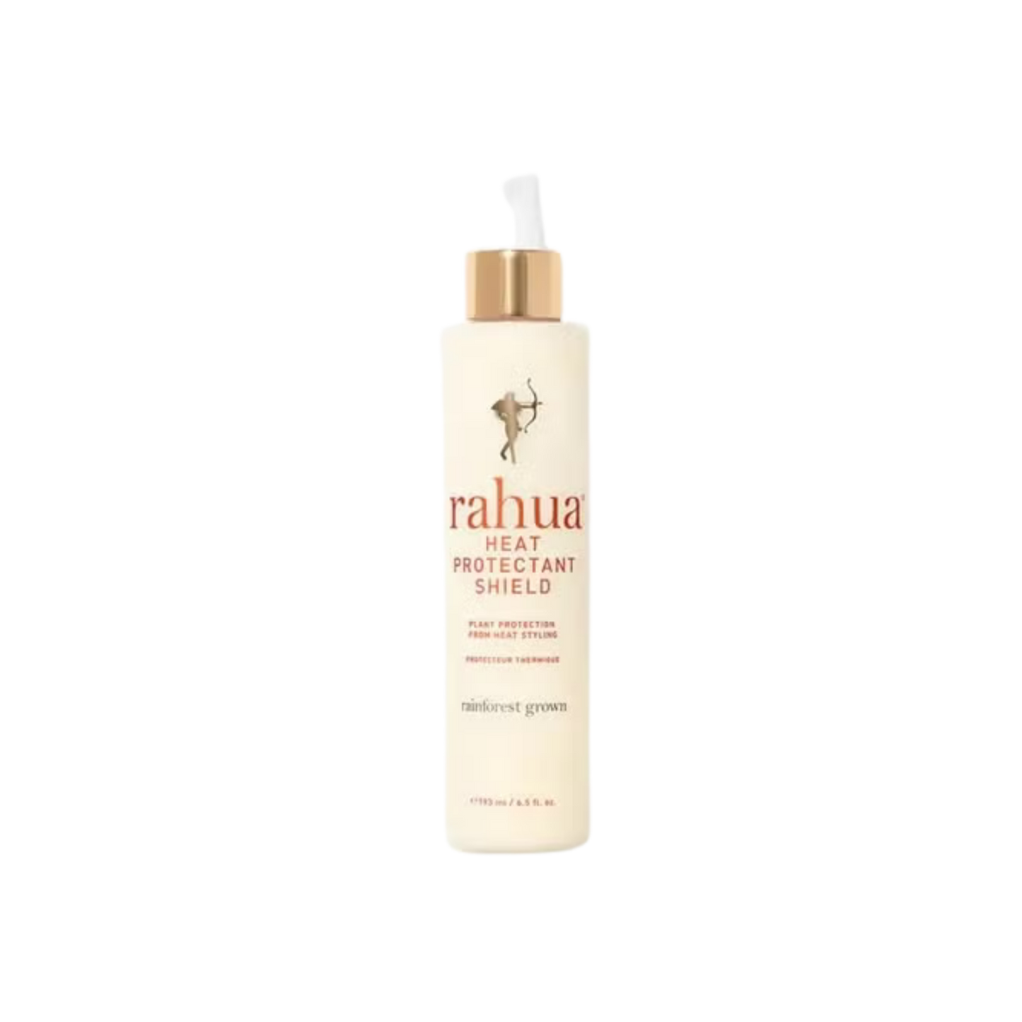 Rahua heat protectant shield bottle on a white background