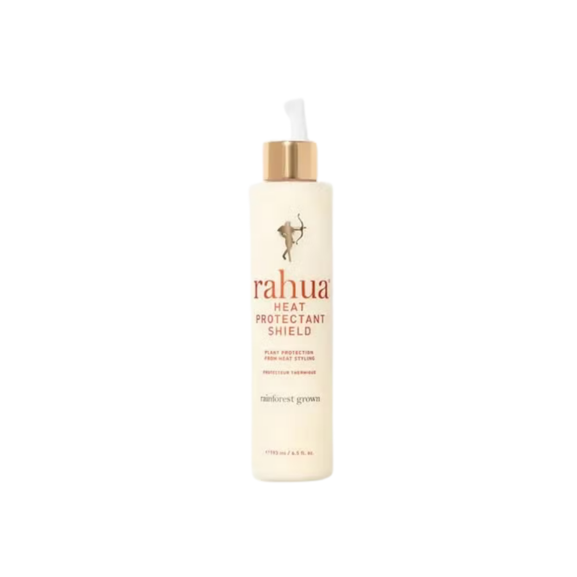 Rahua heat protectant shield bottle on a white background