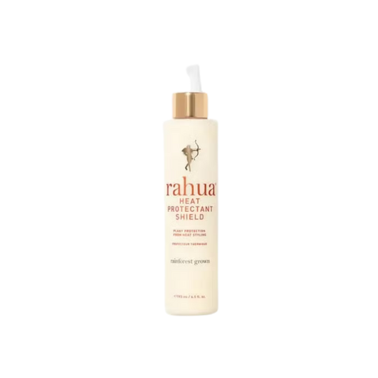 Rahua heat protectant shield bottle on a white background