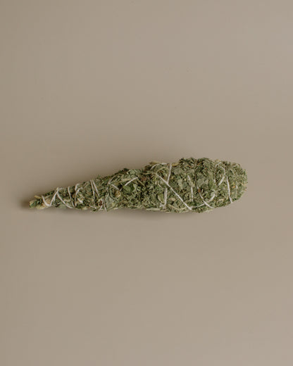 Cones of dried Himalayan Sage Smudges on a beige background
