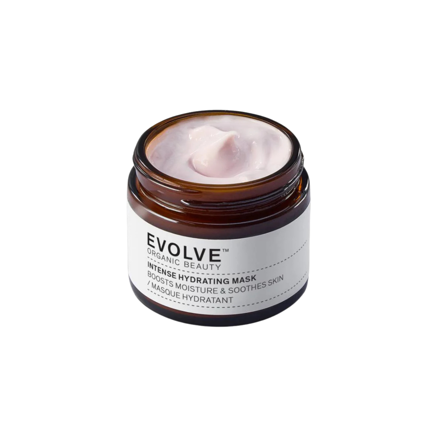 Evolve organic beauty Intense Hydrating Mask jar on a white background