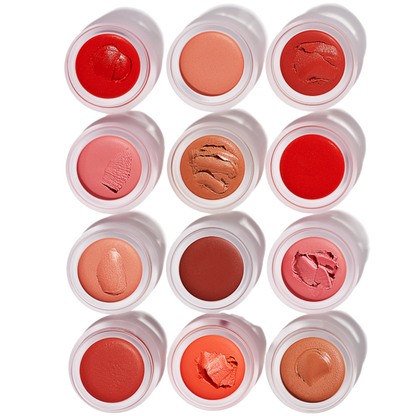 RMS Beauty Lip2Cheek in white pot, colour selections of all shades pinks, reds and beige