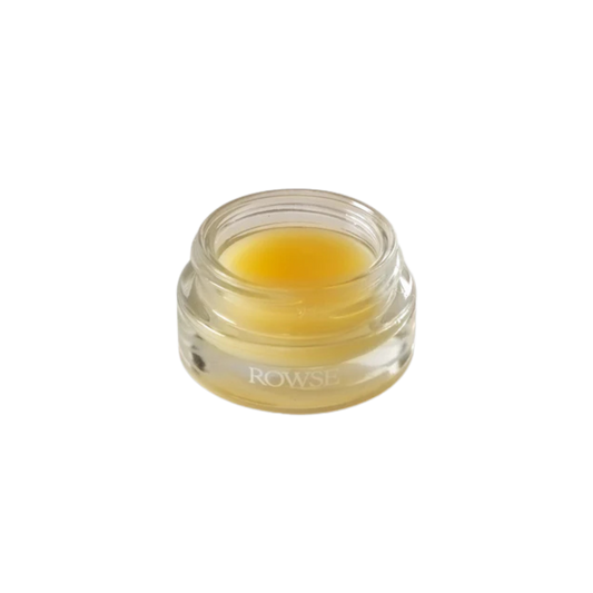 Small jar of yellow cream with 'Rowse' branding on a white background