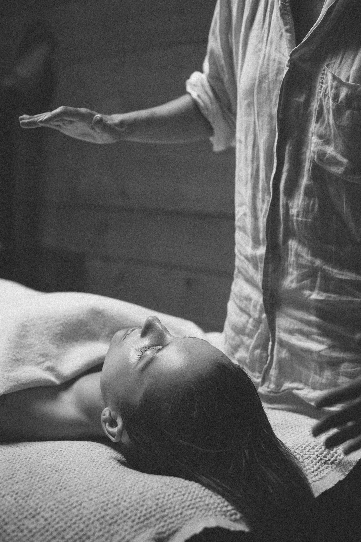 Person receiving a reiki treatment 