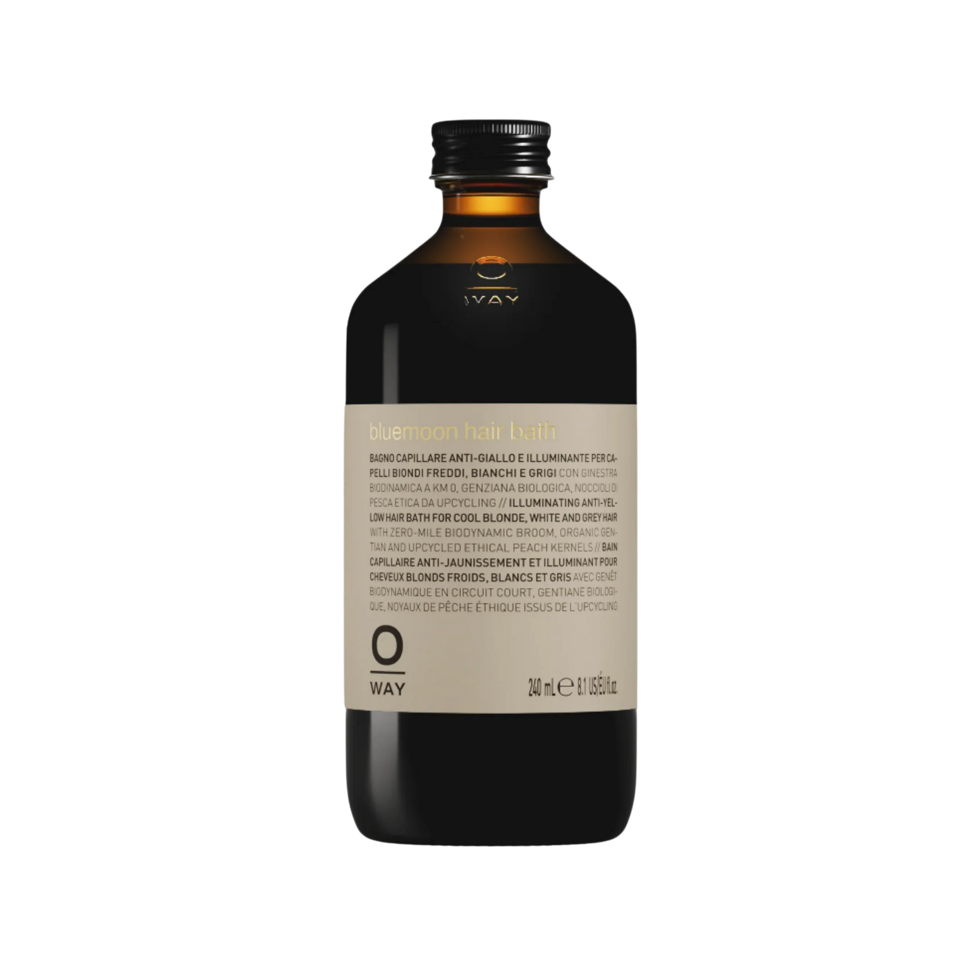 Bottle of Oway hair care product on a white background