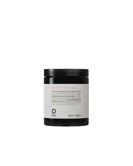 OWAY RebuildM+ Hair mask jar with white label on a white background