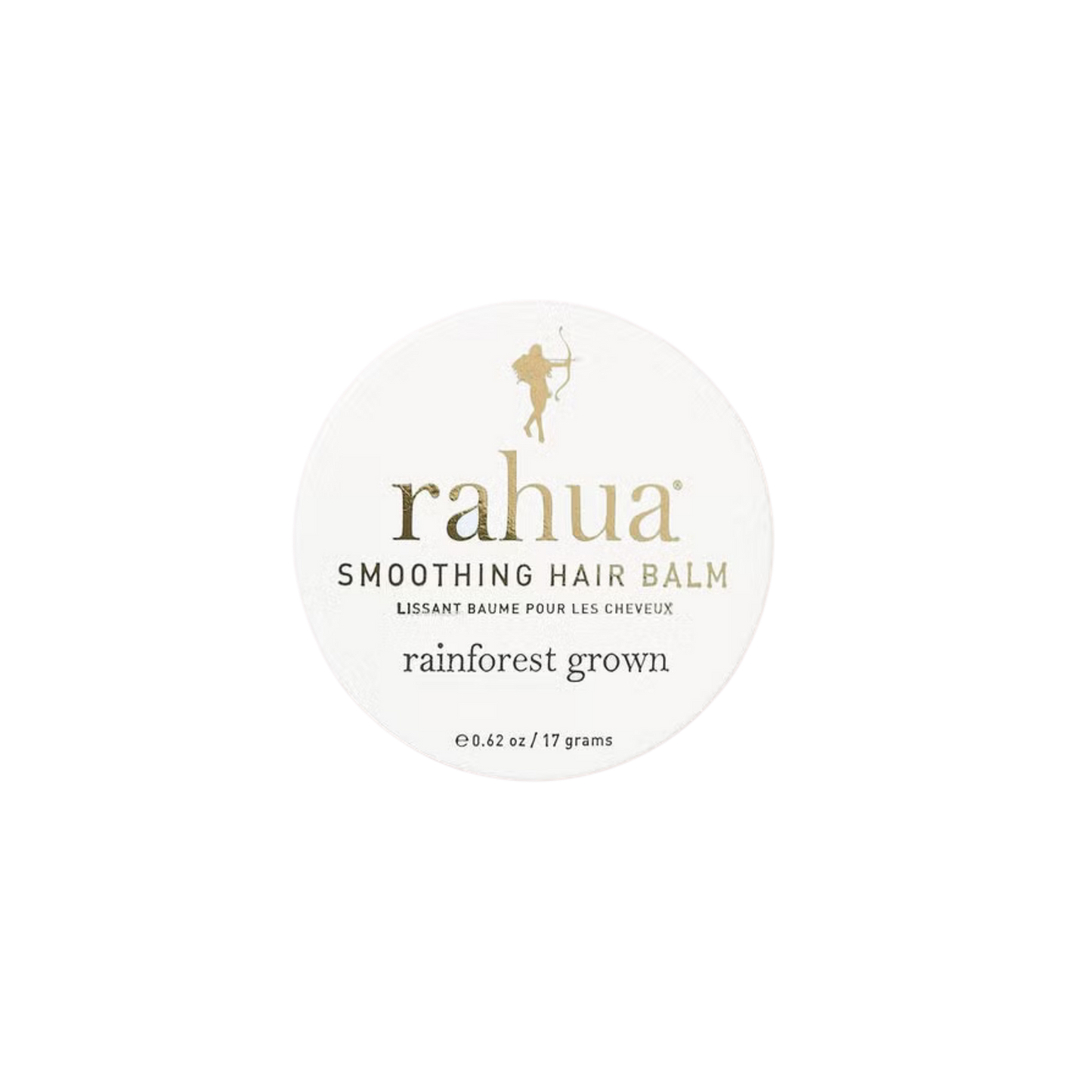 Rahua smoothing hair balm container on a white background