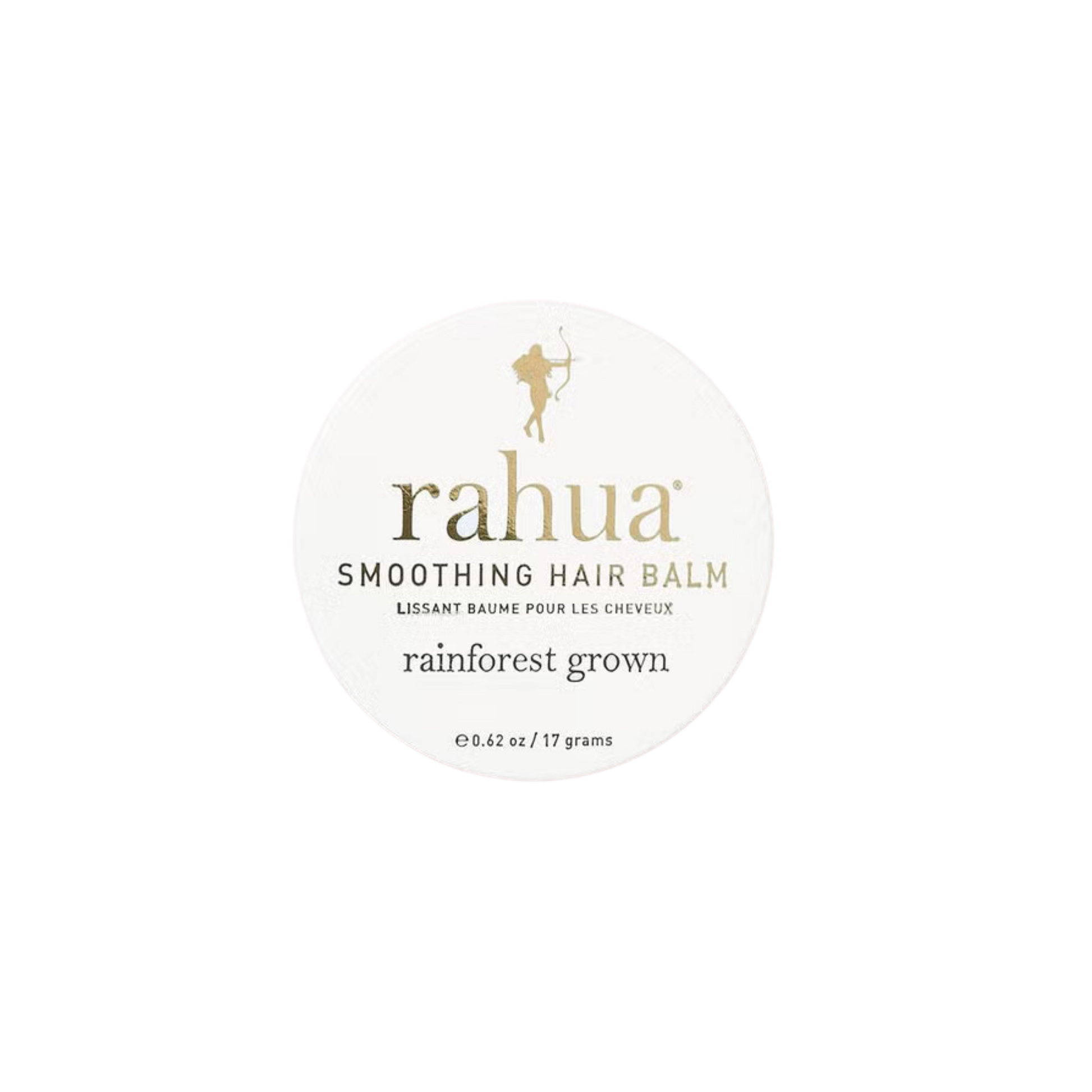 Rahua smoothing hair balm container on a white background