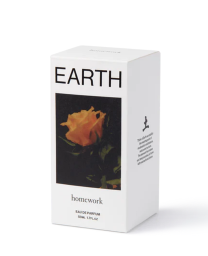 White box with 'EARTH' branding and a rose image on a white background