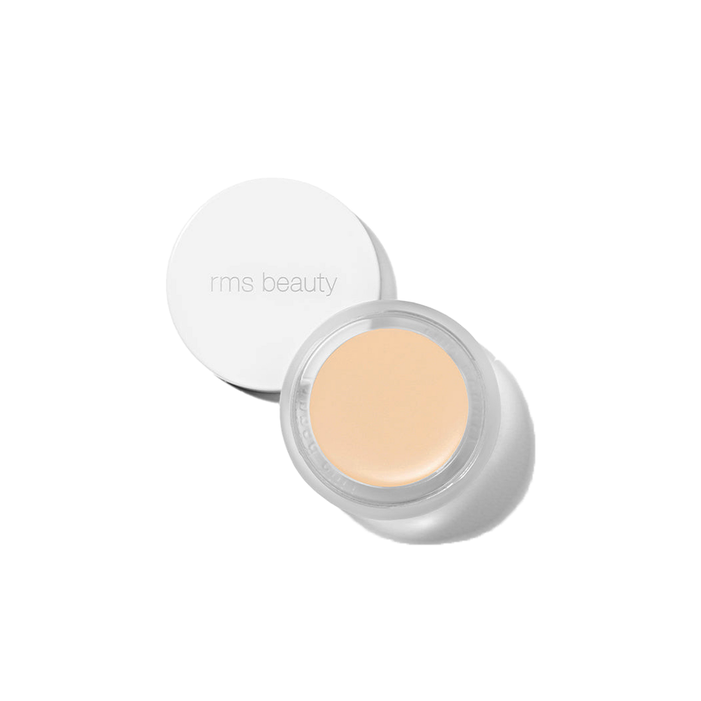 RMS Beauty UnCover-Up cream concealer in shade 00 fair light tone in clear glass jar with white lid on transparent background