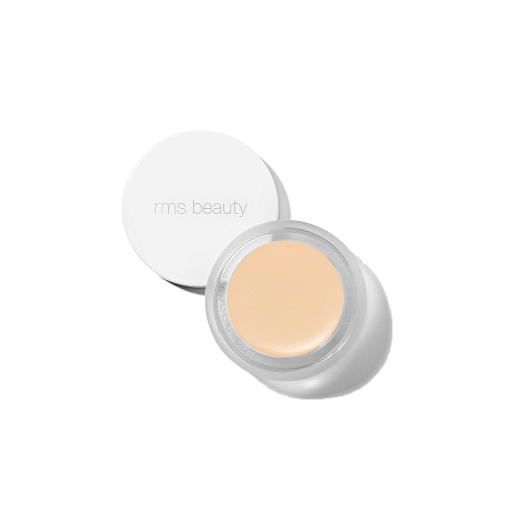 RMS Beauty UnCover-Up cream concealer in shade 00 fair light tone in clear glass jar with white lid on transparent background
