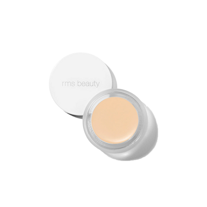 RMS Beauty UnCover-Up cream concealer in shade 00 fair light tone in clear glass jar with white lid on transparent background