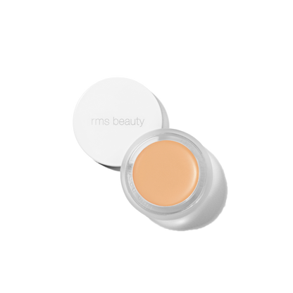RMS Beauty UnCover-Up cream concealer in shade 22 light medium yellow base in clear glass jar on transparent background