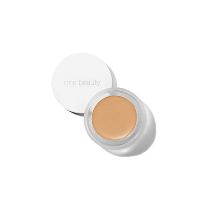 RMS Beauty UnCover-Up cream concealer in shade 33 warm beige in clear glass jar on transparent background