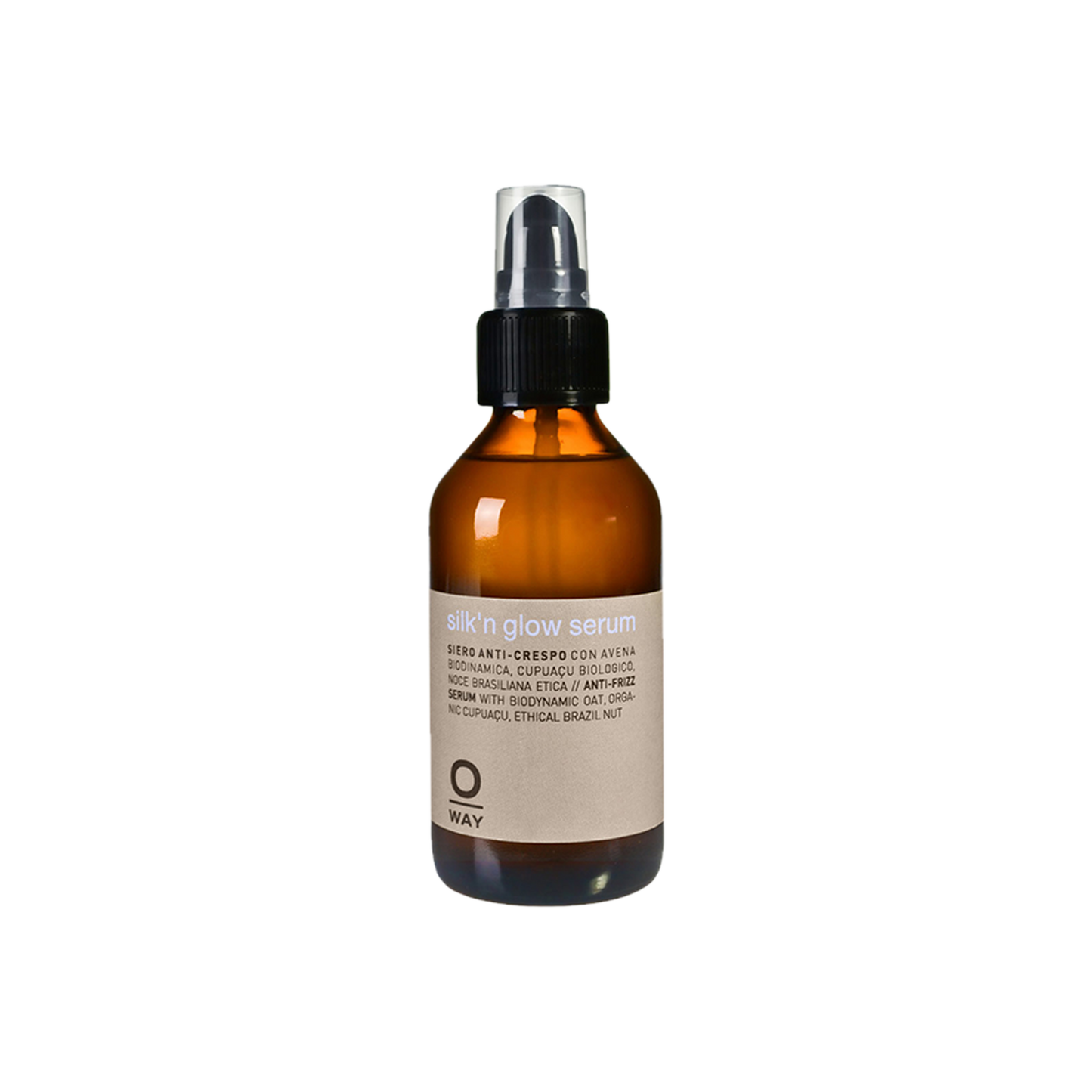 Oway Silk'n Glow Serum 50ml amber glass bottle with pump dispenser