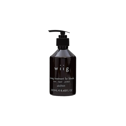 WIIG Ash Toning Treatment 250ml bottle, a violet-pigmented PLEX hair mask designed to neutralise brassiness and yellow tones for cool ash blonde hair.